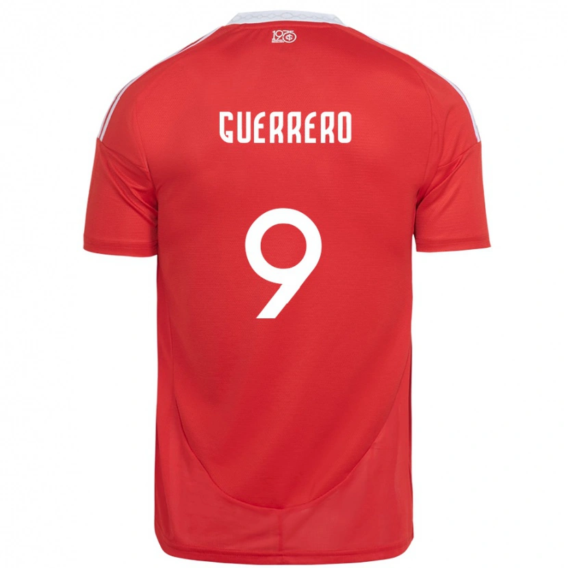 Danxen Homem Camisola Paolo Guerrero #9 Vermelho Branco Principal 2025/26 Camisa Brasil