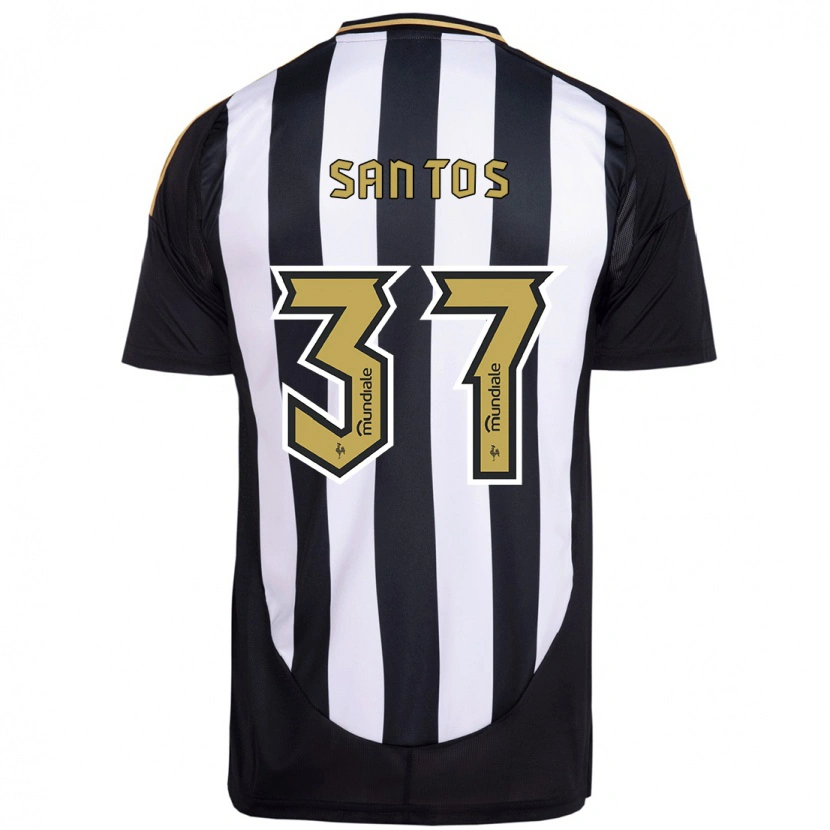 Danxen Homem Camisola Júnior Santos #37 Branco Preto Principal 2025/26 Camisa Brasil