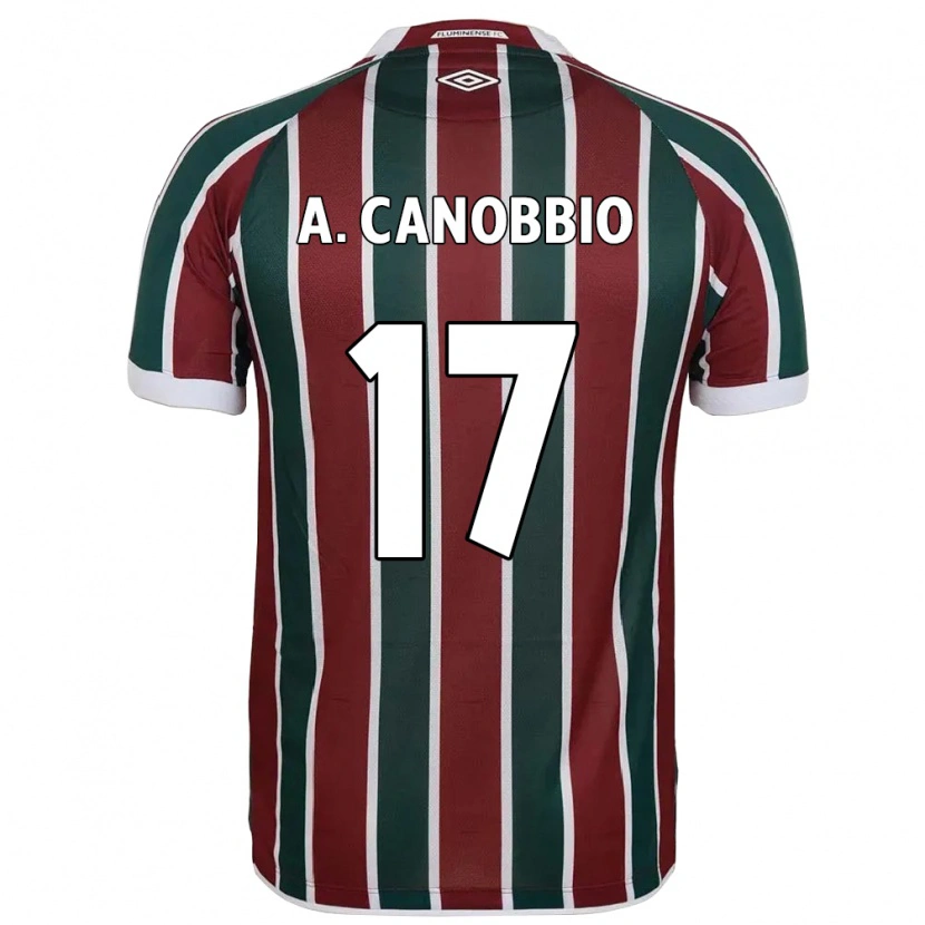 Danxen Homem Camisola Agustín Canobbio #17 Verde Bordô Branco Principal 2025/26 Camisa Brasil