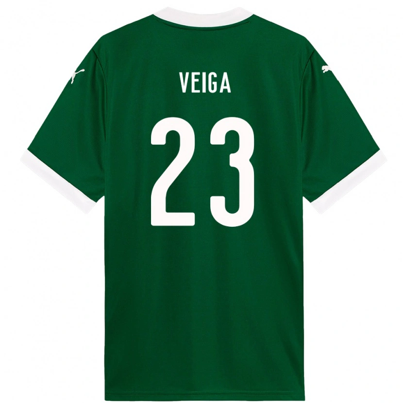 Danxen Homem Camisola Raphael Veiga #23 Verde Branco Principal 2025/26 Camisa Brasil