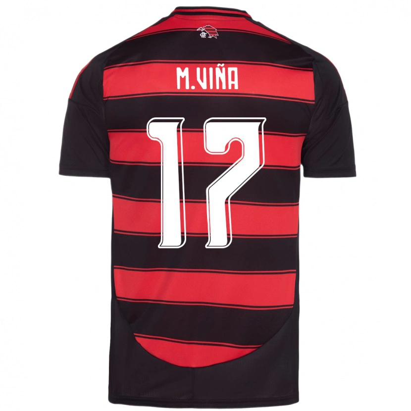 Danxen Homem Camisola Matías Viña #17 Vermelho Preto Principal 2025/26 Camisa Brasil