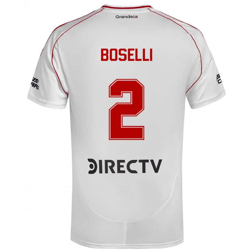 Danxen Homem Camisola Sebastián Boselli #2 Branco Vermelho Principal 2025/26 Camisa Brasil