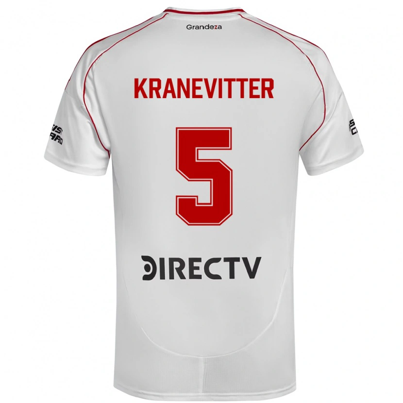 Danxen Homem Camisola Matías Kranevitter #5 Branco Vermelho Principal 2025/26 Camisa Brasil