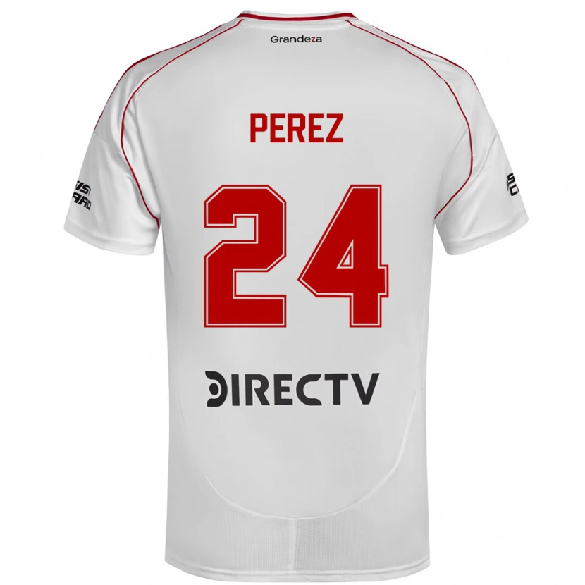 Danxen Homem Camisola Enzo Pérez #24 Branco Vermelho Principal 2025/26 Camisa Brasil
