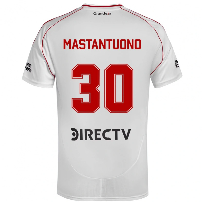 Danxen Homem Camisola Franco Mastantuono #30 Branco Vermelho Principal 2025/26 Camisa Brasil