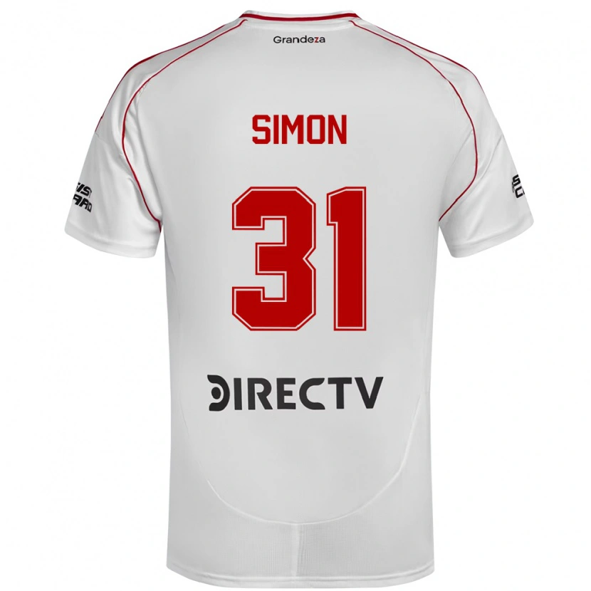 Danxen Homem Camisola Santiago Simón #31 Branco Vermelho Principal 2025/26 Camisa Brasil