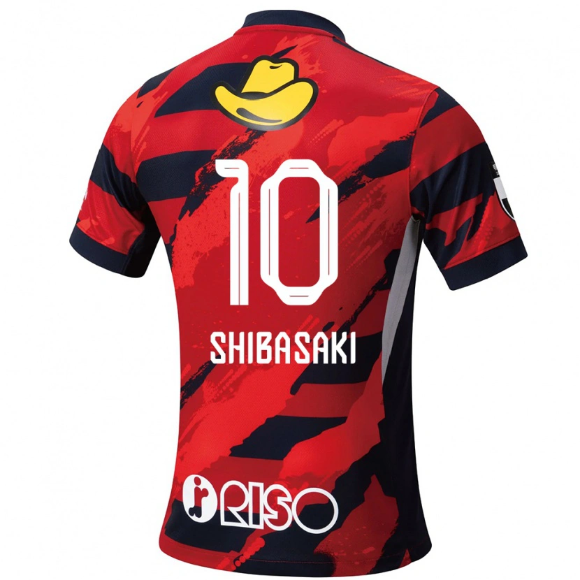 Danxen Homem Camisola Gaku Shibasaki #10 Vermelho Preto Principal 2025/26 Camisa Brasil