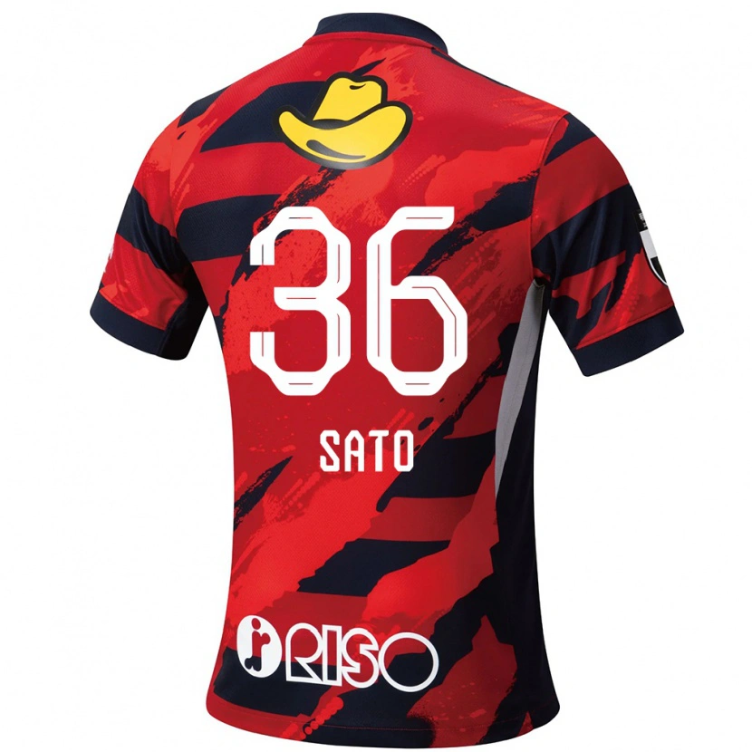 Danxen Homem Camisola Mihiro Sato #36 Vermelho Preto Principal 2025/26 Camisa Brasil