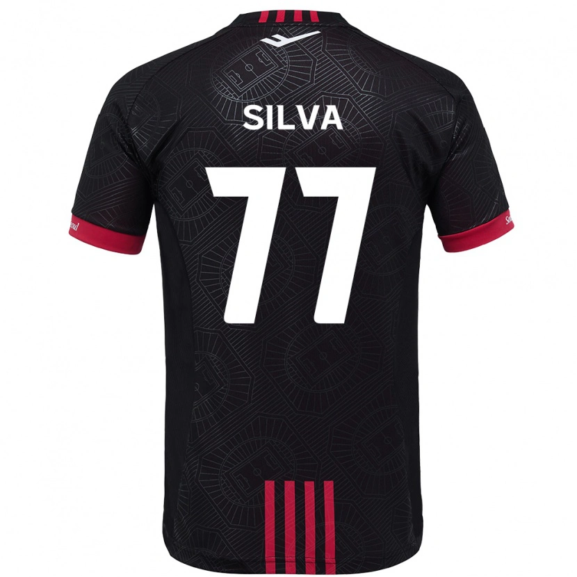 Danxen Homem Camisola Lucas Silva #77 Preto Vermelho Principal 2025/26 Camisa Brasil