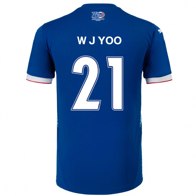 Danxen Homem Camisola Jin-Wook Yoo #21 Azul Royal Branco Principal 2025/26 Camisa Brasil