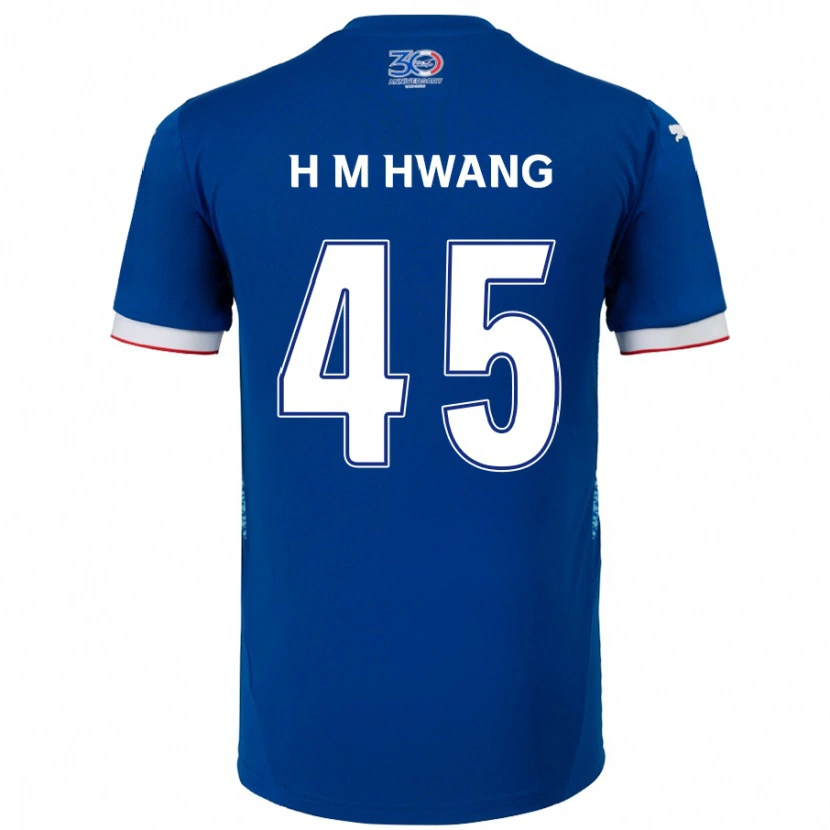 Danxen Homem Camisola Myung-Hyun Hwang #45 Azul Royal Branco Principal 2025/26 Camisa Brasil