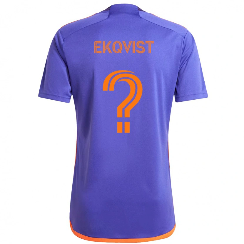 Danxen Homem Camisola Akseli Ekqvist #0 Roxo Laranja Alternativa 2025/26 Camisa Brasil