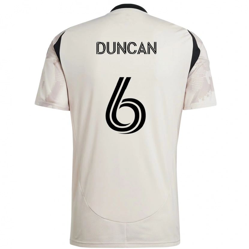 Danxen Homem Camisola Kyle Duncan #6 Bege Preto Alternativa 2025/26 Camisa Brasil