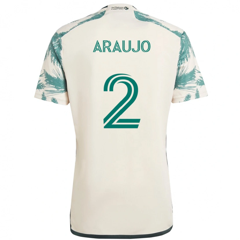 Danxen Homem Camisola Miguel Araujo #2 Bege Verde Alternativa 2025/26 Camisa Brasil