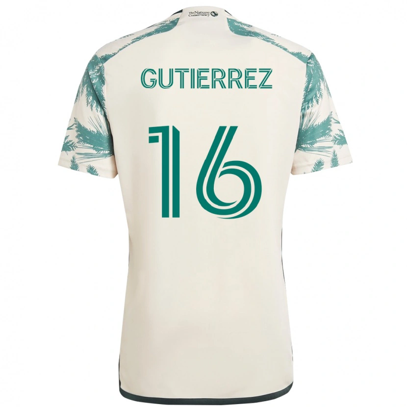 Danxen Homem Camisola Diego Gutiérrez #16 Bege Verde Alternativa 2025/26 Camisa Brasil