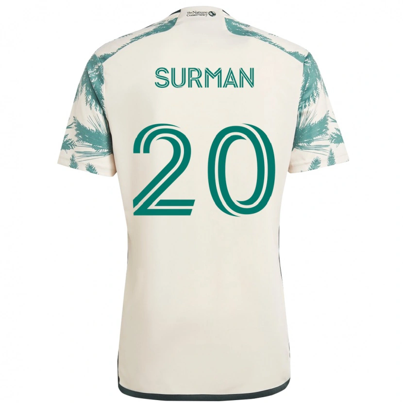Danxen Homem Camisola Finn Surman #20 Bege Verde Alternativa 2025/26 Camisa Brasil