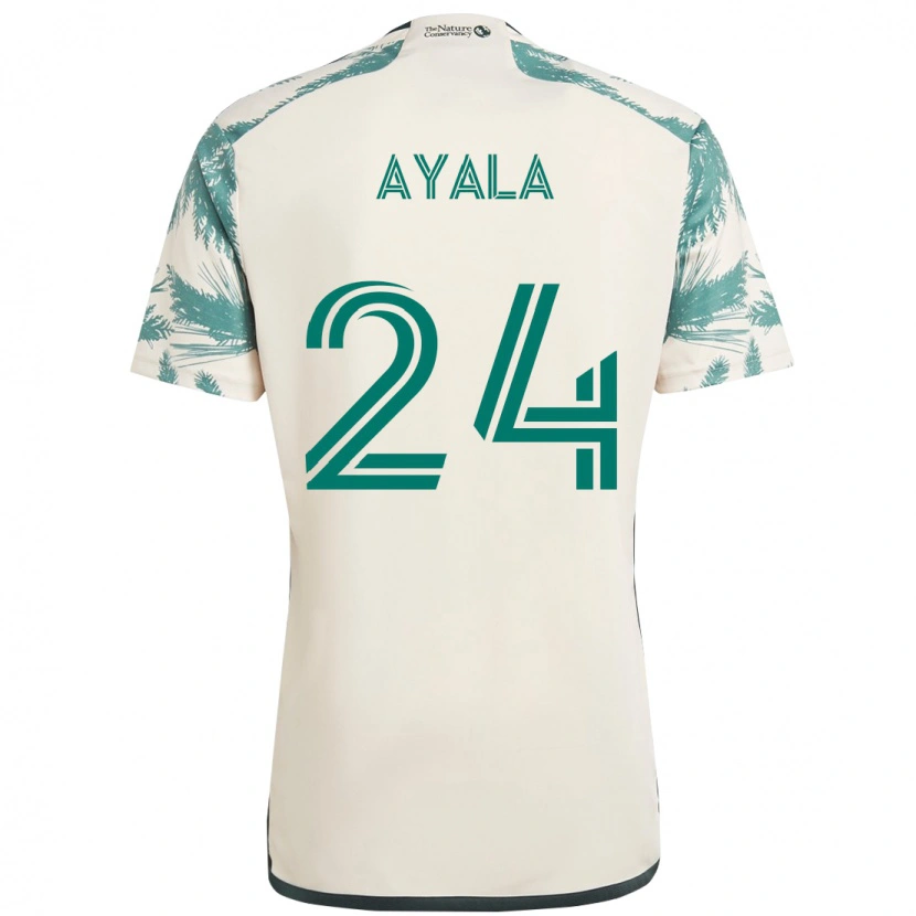 Danxen Homem Camisola David Ayala #24 Bege Verde Alternativa 2025/26 Camisa Brasil