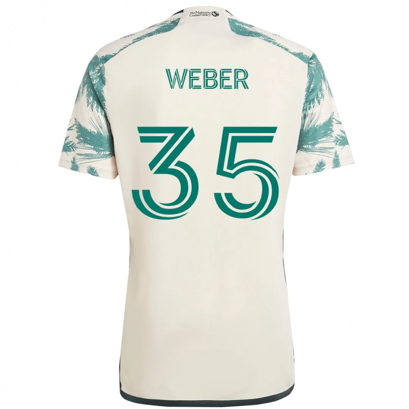 Danxen Homem Camisola Tristan Weber #35 Bege Verde Alternativa 2025/26 Camisa Brasil
