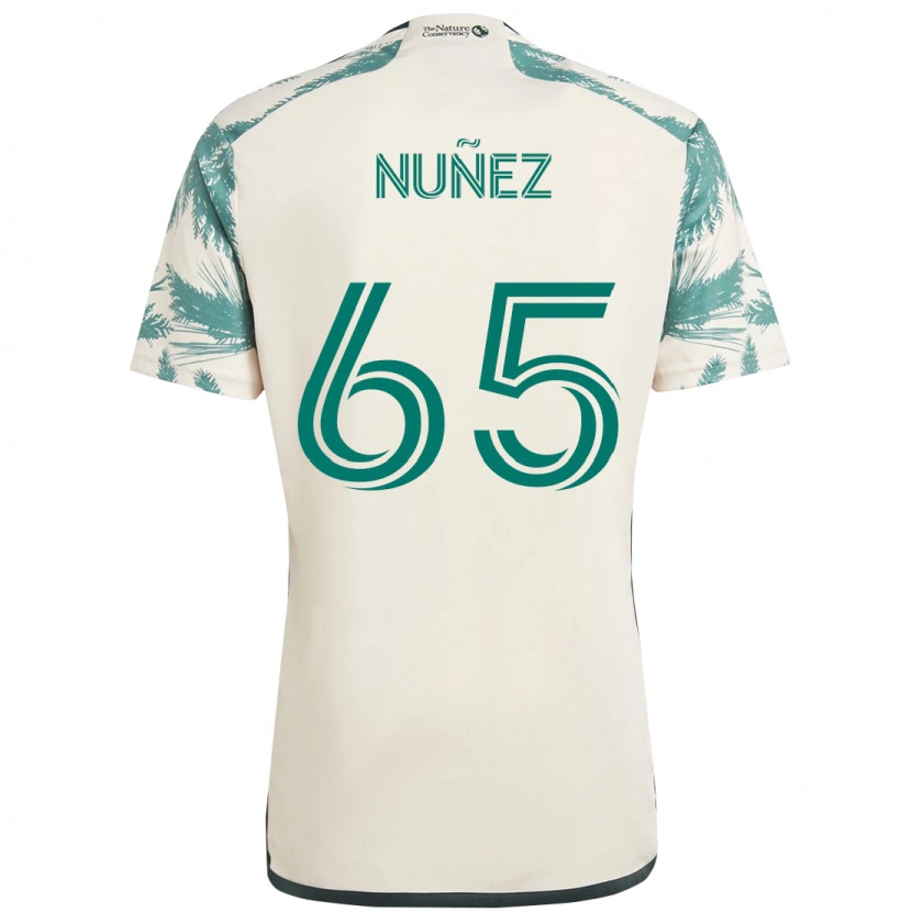 Danxen Homem Camisola Daniel Núñez #65 Bege Verde Alternativa 2025/26 Camisa Brasil