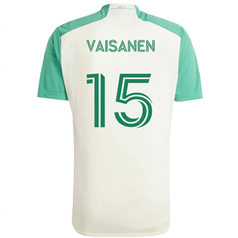 Danxen Homem Camisola Leo Väisänen #15 Branco Verde Alternativa 2025/26 Camisa Brasil