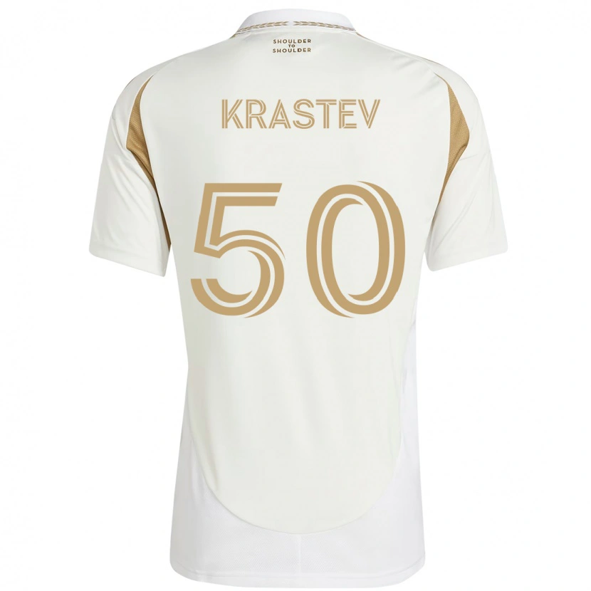 Danxen Homem Camisola Filip Krastev #50 Branco Castanho Alternativa 2025/26 Camisa Brasil