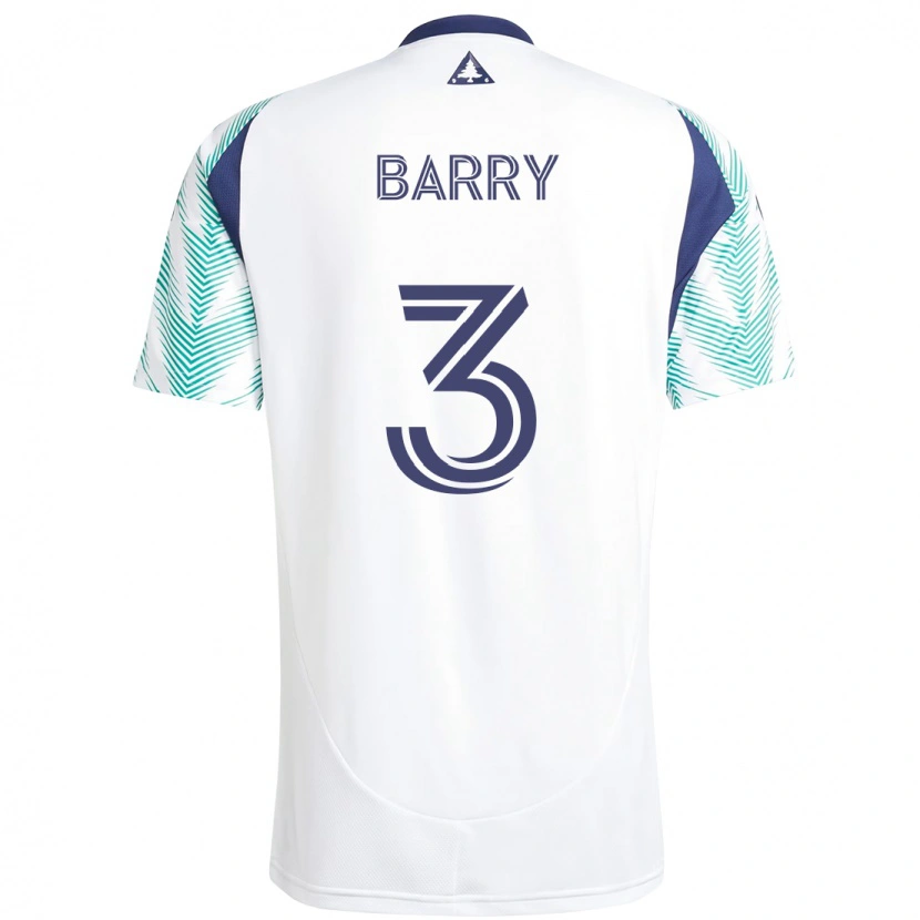 Danxen Homem Camisola Hesron Barry #3 Branco Azul Alternativa 2025/26 Camisa Brasil