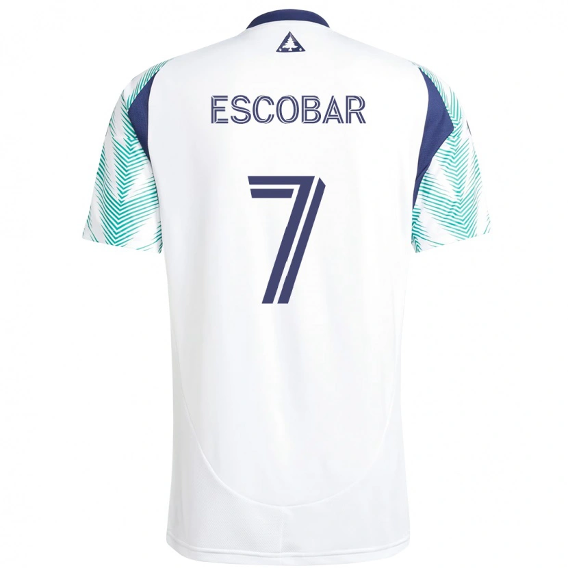 Danxen Homem Camisola Olger Escobar #7 Branco Azul Alternativa 2025/26 Camisa Brasil