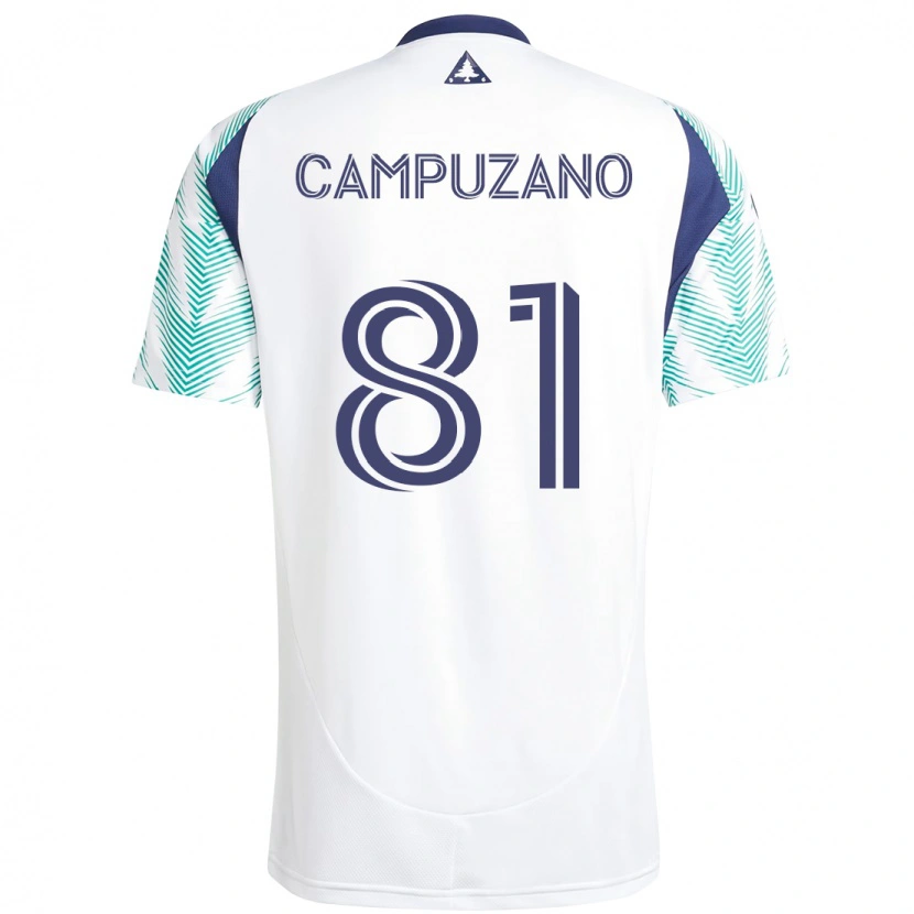 Danxen Homem Camisola Nico Campuzano #81 Branco Azul Alternativa 2025/26 Camisa Brasil