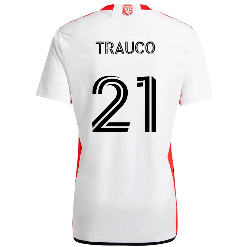Danxen Homem Camisola Miguel Trauco #21 Branco Vermelho Alternativa 2025/26 Camisa Brasil