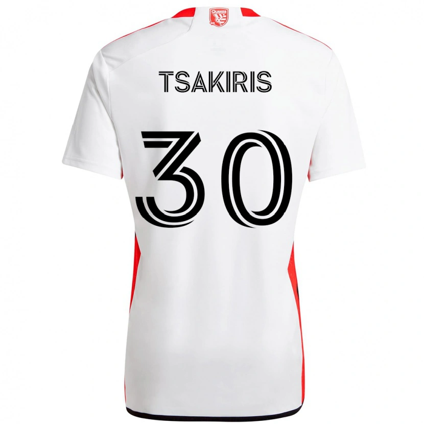 Danxen Homem Camisola Niko Tsakiris #30 Branco Vermelho Alternativa 2025/26 Camisa Brasil