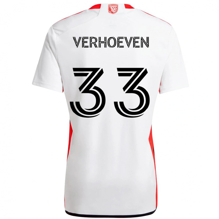Danxen Homem Camisola Oscar Verhoeven #33 Branco Vermelho Alternativa 2025/26 Camisa Brasil