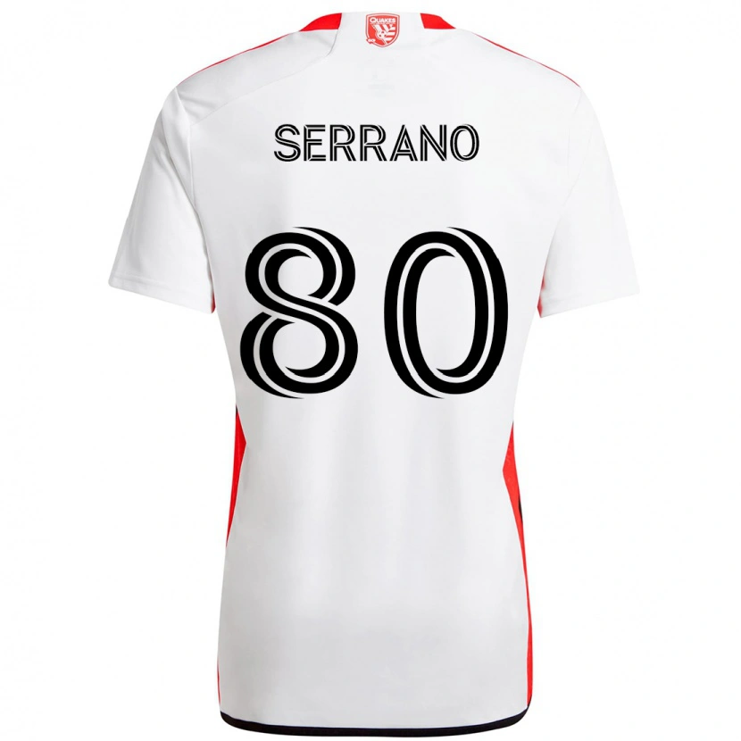 Danxen Homem Camisola David Serrano #80 Branco Vermelho Alternativa 2025/26 Camisa Brasil
