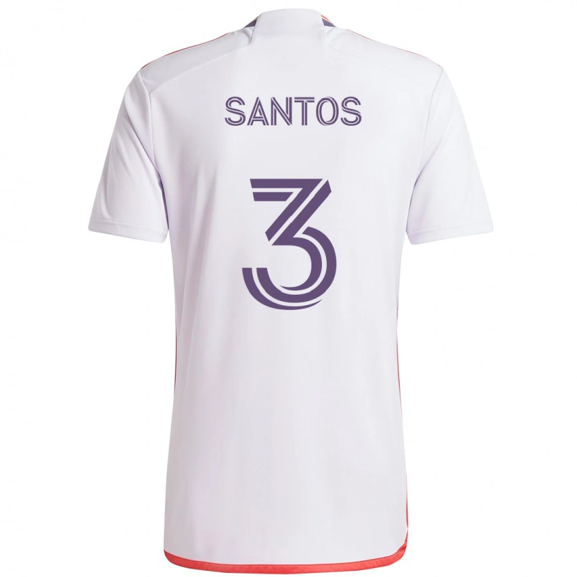 Danxen Homem Camisola Rafael Santos #3 Branco Roxo Alternativa 2025/26 Camisa Brasil