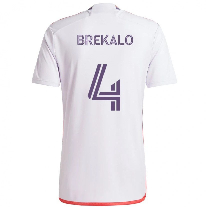 Danxen Homem Camisola David Brekalo #4 Branco Roxo Alternativa 2025/26 Camisa Brasil