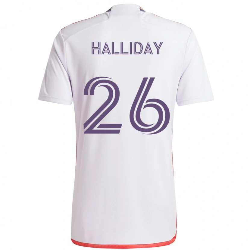 Danxen Homem Camisola Michael Halliday #26 Branco Roxo Alternativa 2025/26 Camisa Brasil