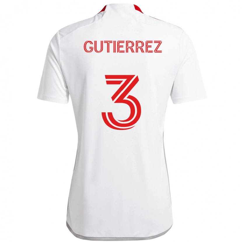 Danxen Homem Camisola Cristián Gutiérrez #3 Branco Vermelho Alternativa 2025/26 Camisa Brasil