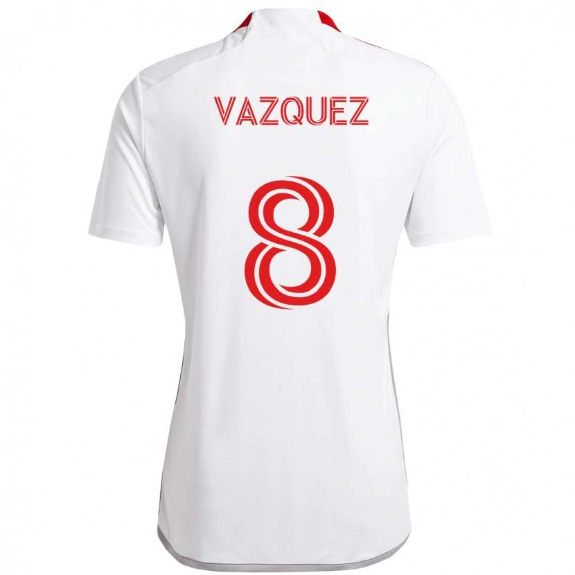Danxen Homem Camisola Víctor Vázquez #8 Branco Vermelho Alternativa 2025/26 Camisa Brasil