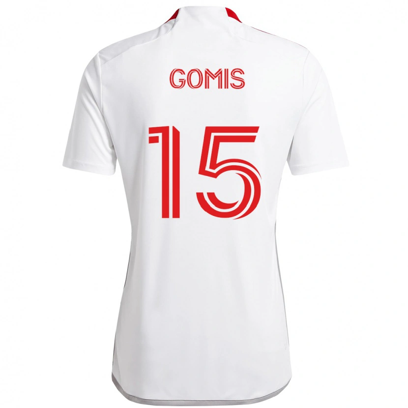 Danxen Homem Camisola Nicksoen Gomis #15 Branco Vermelho Alternativa 2025/26 Camisa Brasil