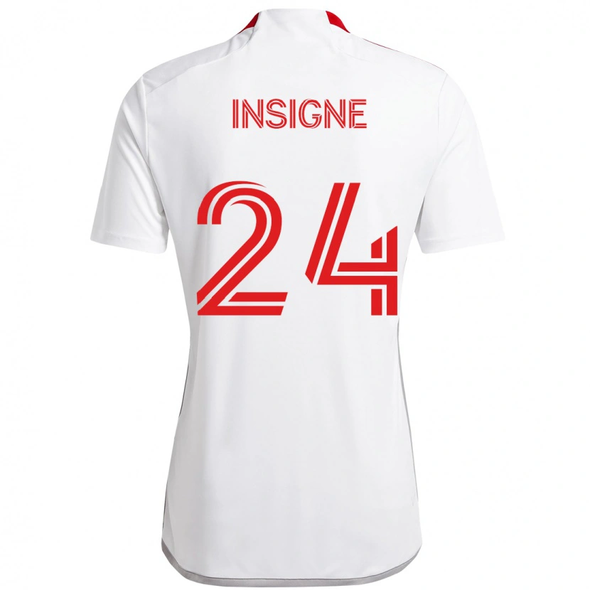 Danxen Homem Camisola Lorenzo Insigne #24 Branco Vermelho Alternativa 2025/26 Camisa Brasil