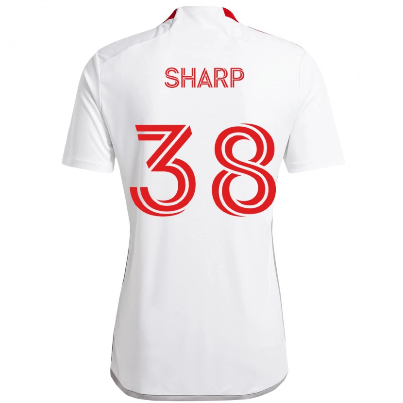 Danxen Homem Camisola Charlie Sharp #38 Branco Vermelho Alternativa 2025/26 Camisa Brasil