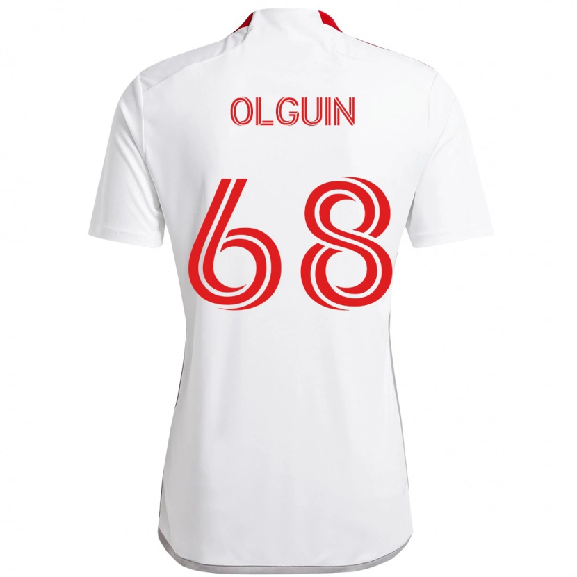 Danxen Homem Camisola Lucas Olguin #68 Branco Vermelho Alternativa 2025/26 Camisa Brasil