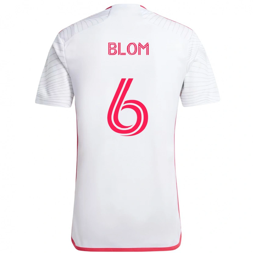 Danxen Homem Camisola Njabulo Blom #6 Branco Magenta Alternativa 2025/26 Camisa Brasil