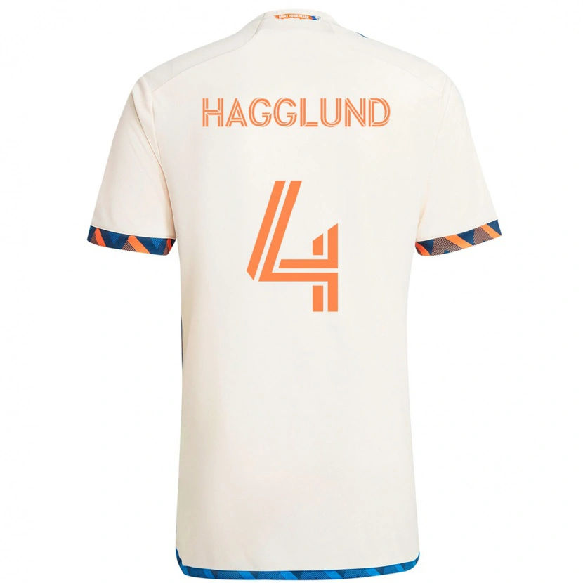 Danxen Homem Camisola Nick Hagglund #4 Branco Azul Laranja Alternativa 2025/26 Camisa Brasil