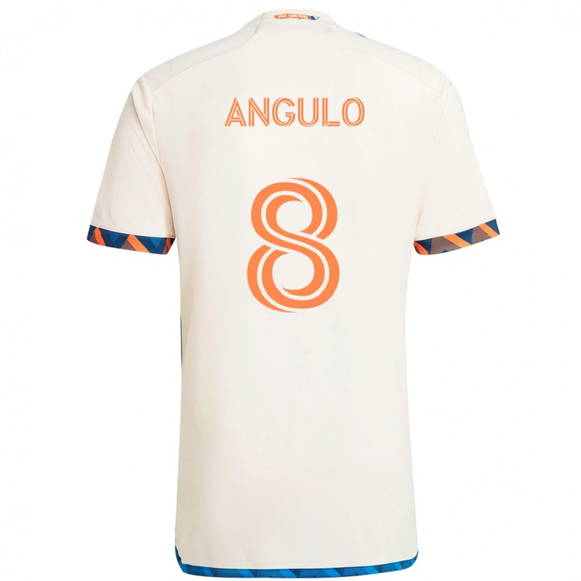 Danxen Homem Camisola Marco Angulo #8 Branco Azul Laranja Alternativa 2025/26 Camisa Brasil