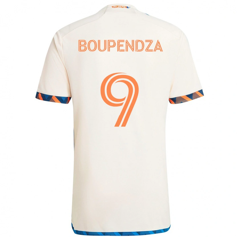 Danxen Homem Camisola Aaron Boupendza #9 Branco Azul Laranja Alternativa 2025/26 Camisa Brasil
