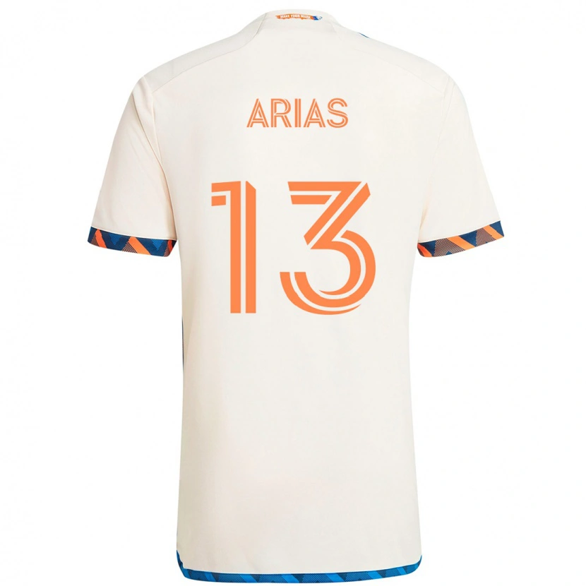 Danxen Homem Camisola Santiago Arias #13 Branco Azul Laranja Alternativa 2025/26 Camisa Brasil