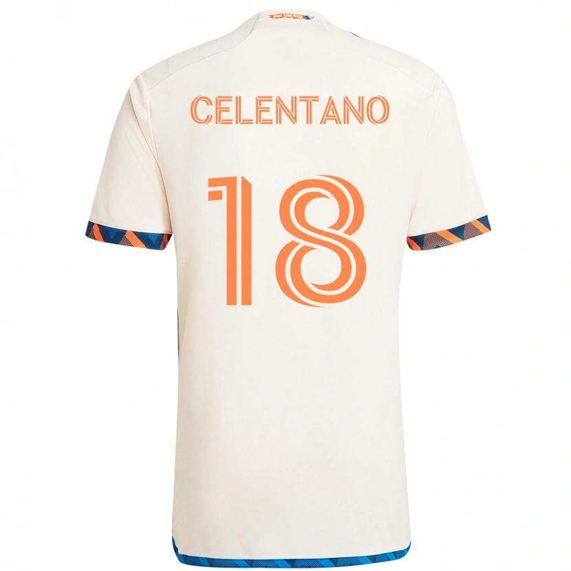 Danxen Homem Camisola Roman Celentano #18 Branco Azul Laranja Alternativa 2025/26 Camisa Brasil