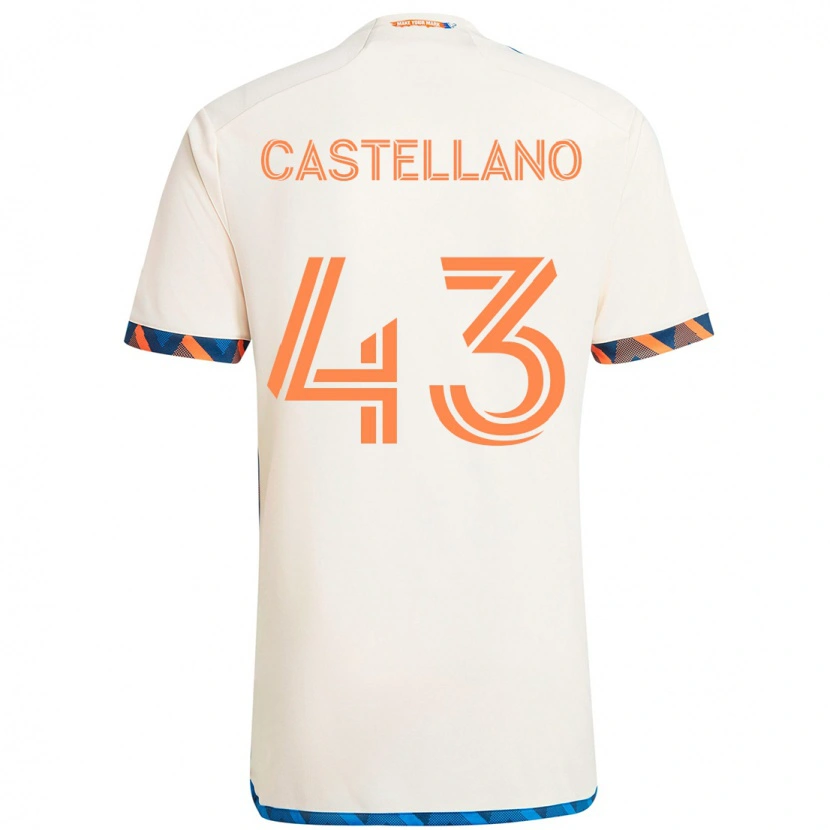 Danxen Homem Camisola Jesús Castellano #43 Branco Azul Laranja Alternativa 2025/26 Camisa Brasil