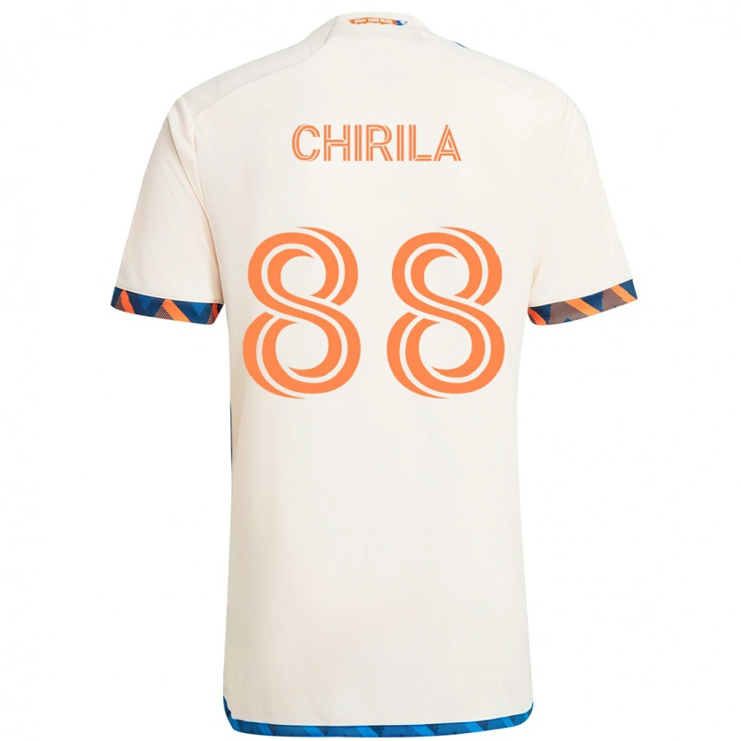 Danxen Homem Camisola Andrei Chirilă #88 Branco Azul Laranja Alternativa 2025/26 Camisa Brasil