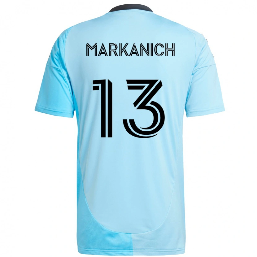 Danxen Homem Camisola Anthony Markanich Jr. #13 Azul Celeste Alternativa 2025/26 Camisa Brasil